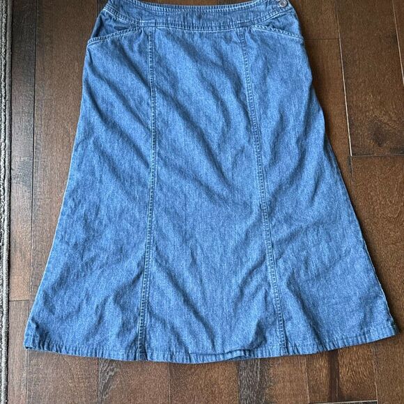Vintage Pendleton denim Jean skirt size 8 fit and flare pockets cotton Y2K 90s t - Picture 1 of 6